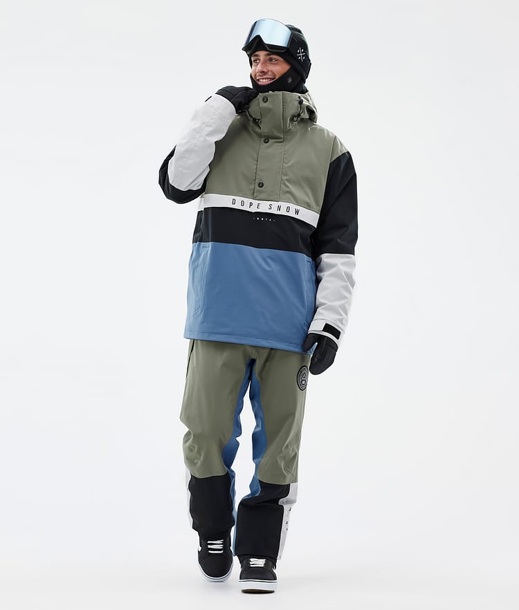 Dope Legacy Track Snowboardjacke Herren Greenish/Light Grey/Black/Blue Steel Renewed, Bild 3 von 8