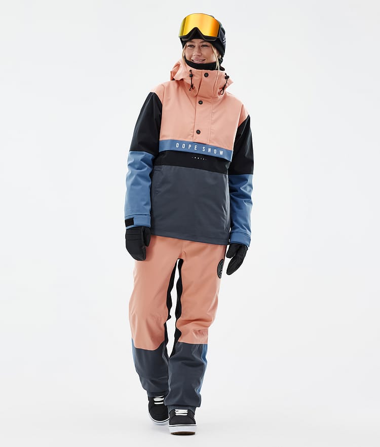 Dope Legacy Track W Snowboardjacke Damen Faded Peach/Blue Steel/Black/Metal Blue