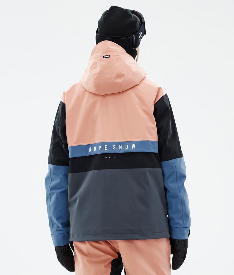 Dope Legacy Track W Snowboardjacke Damen Faded Peach/Blue Steel/Black/Metal Blue