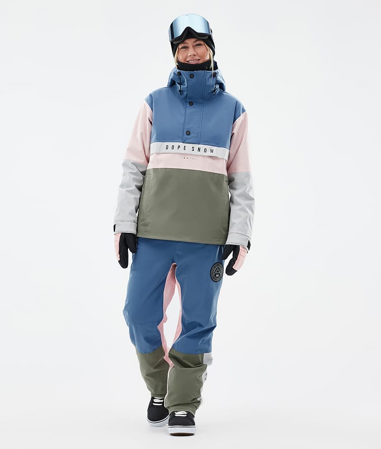 Dope Legacy Track W Snowboardjacke Damen Blue Steel/Light Grey/Soft Pink/Greenish