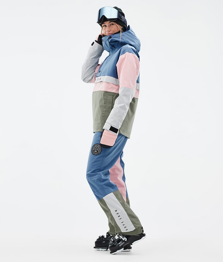 Dope Legacy Track W Skijacke Damen Blue Steel/Light Grey/Soft Pink/Greenish