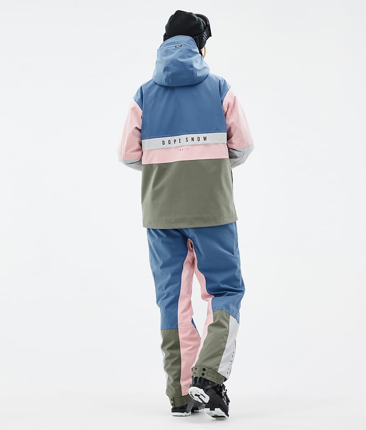 Dope Legacy Track W Skijacke Damen Blue Steel/Light Grey/Soft Pink/Greenish