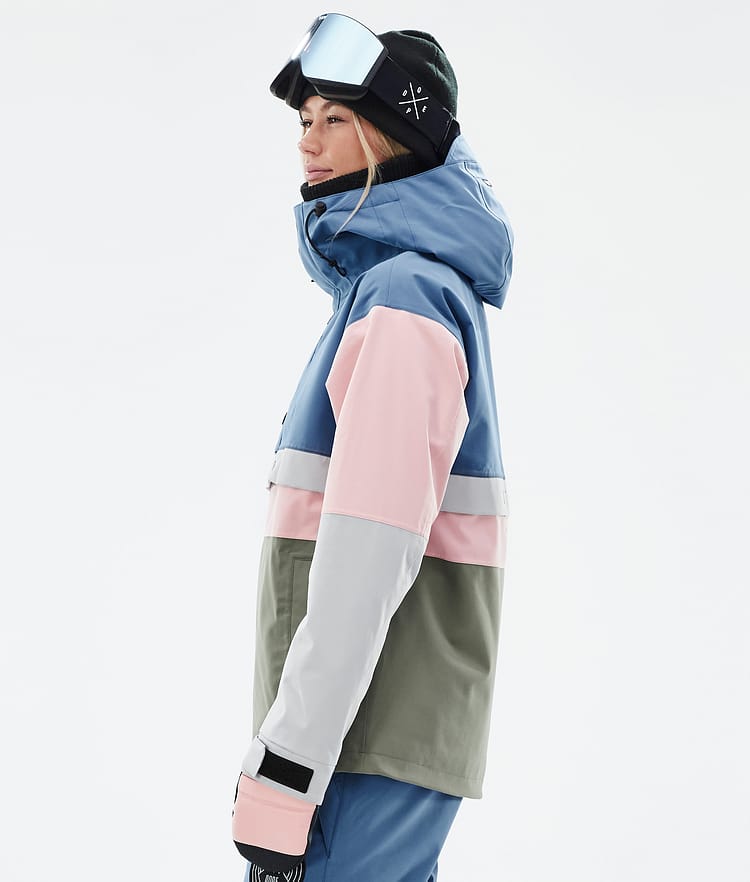 Dope Legacy Track W Snowboardjacke Damen Blue Steel/Light Grey/Soft Pink/Greenish Renewed, Bild 5 von 8