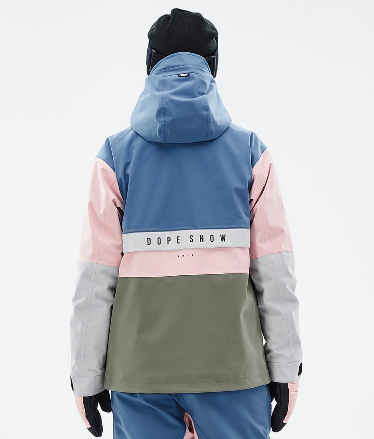 Dope Legacy Track W Snowboardjacke Damen Blue Steel/Light Grey/Soft Pink/Greenish Renewed, Bild 6 von 8