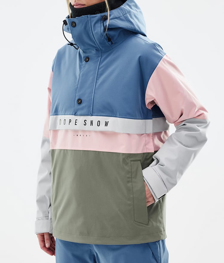 Dope Legacy Track W Snowboardjacke Damen Blue Steel/Light Grey/Soft Pink/Greenish