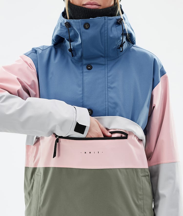 Dope Legacy Track W Snowboardjacke Damen Blue Steel/Light Grey/Soft Pink/Greenish