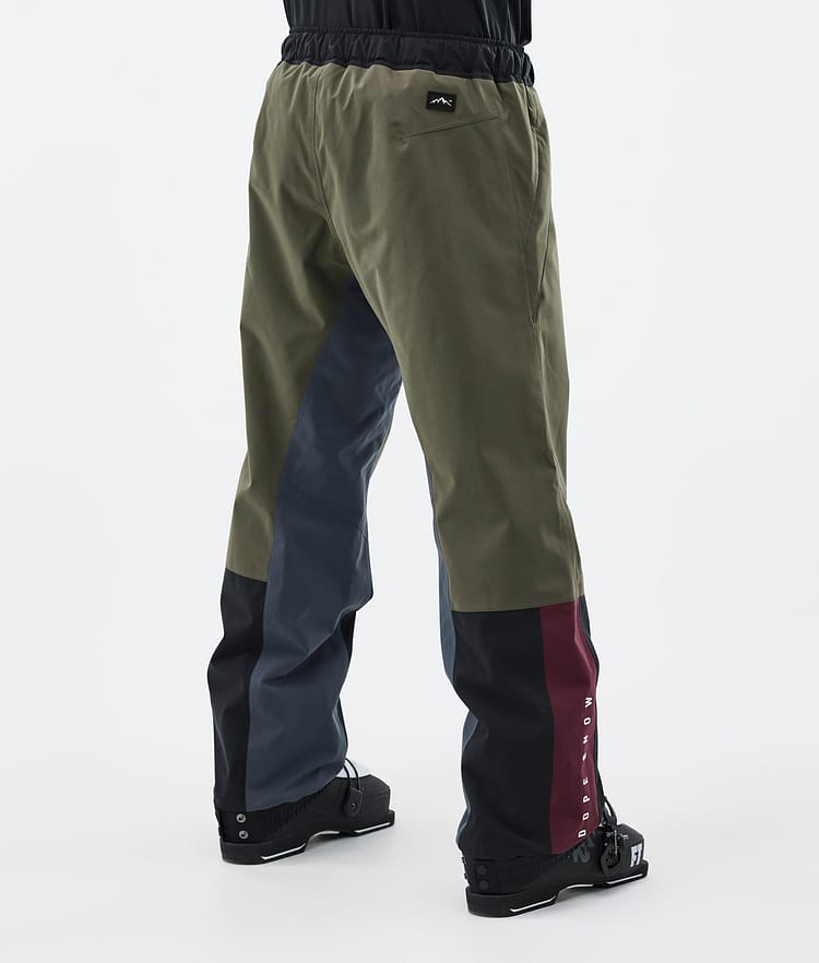 Dope Blizzard Track Skihose Herren OIive Green/Burgundy/Metal Blue/Black