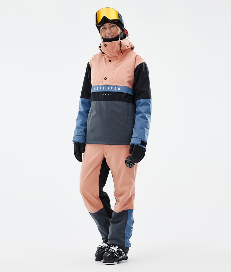 Dope Blizzard Track W Skihose Damen Faded Peach/Blue Steel/Black/Metal Blue