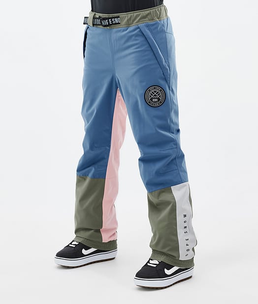 Dope Blizzard Track W Snowboardhose Blue Steel/Light Grey/Soft Pink/Greenish