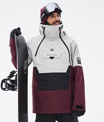 Montec Doom Snowboardjacke Light Grey/Black/Burgundy