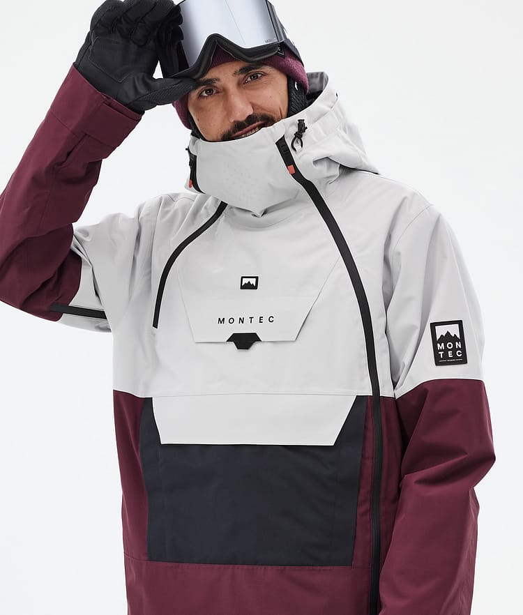 Montec Doom Snowboardjacke Herren Light Grey/Black/Burgundy Renewed, Bild 2 von 11