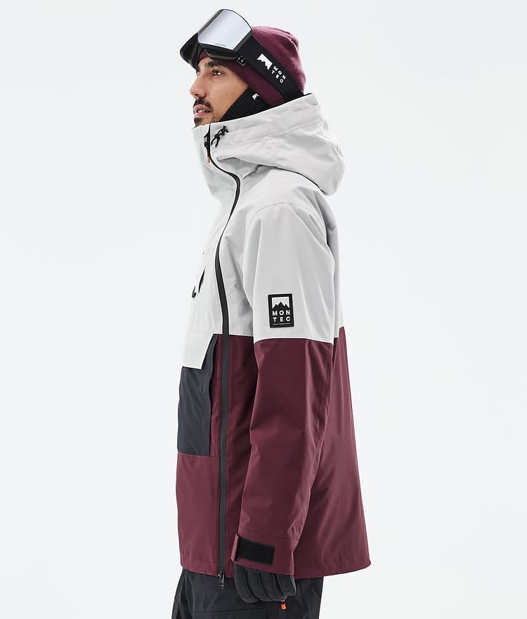 Montec Doom Snowboardjacke Herren Light Grey/Black/Burgundy Renewed, Bild 6 von 11