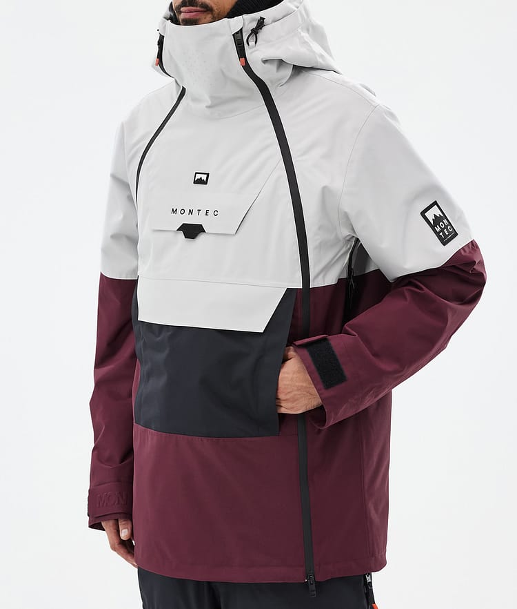 Montec Doom Snowboardjacke Herren Light Grey/Black/Burgundy Renewed, Bild 8 von 11