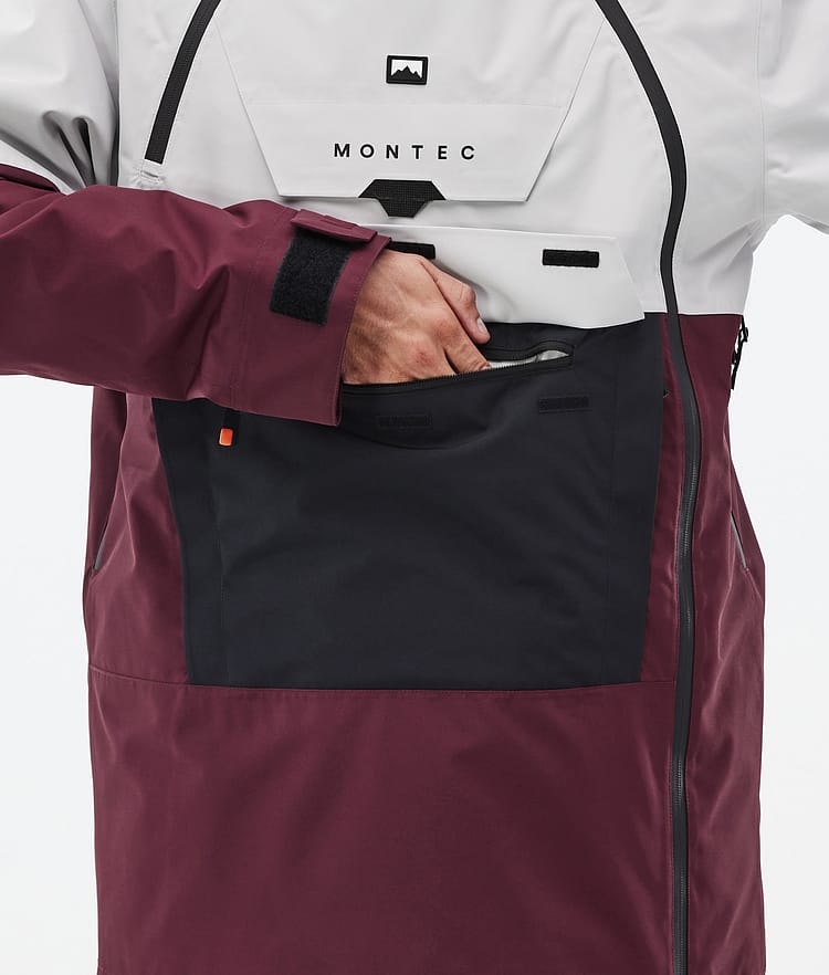 Montec Doom Snowboardjacke Herren Light Grey/Black/Burgundy Renewed, Bild 9 von 11