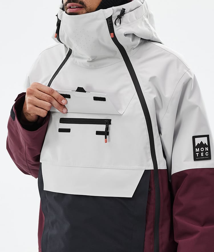 Montec Doom Snowboardjacke Herren Light Grey/Black/Burgundy Renewed, Bild 10 von 11