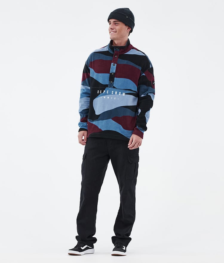 Dope Comfy Fleecepullover Herren Shards Burgundy Blue Renewed, Bild 3 von 6