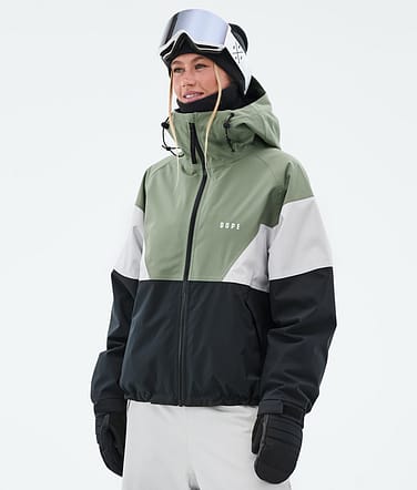 Dope Spartan W Snowboardjacke Sport Moss Green/Whitish/Black