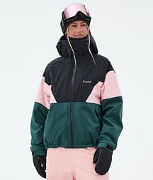 Dope Spartan W Skijacke Damen Sport Black/Soft Pink/Bottle Green