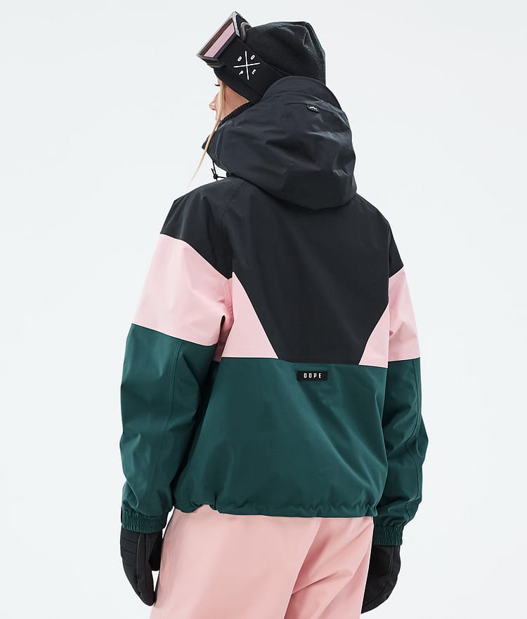 Dope Spartan W Snowboardjacke Damen Sport Black/Soft Pink/Bottle Green, Bild 6 von 8