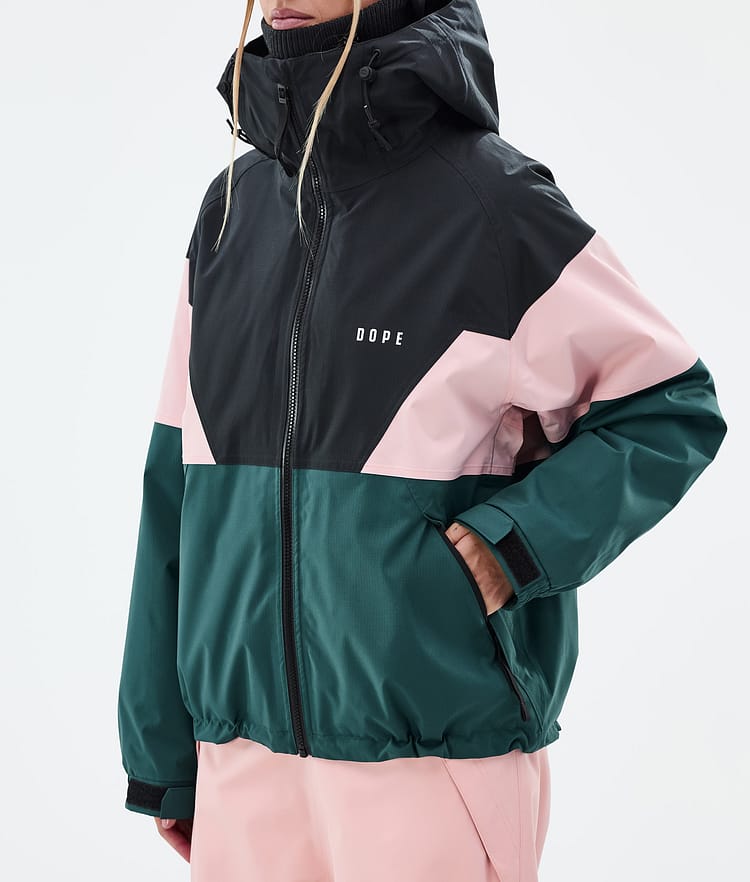 Dope Spartan W Snowboardjacke Damen Sport Black/Soft Pink/Bottle Green, Bild 7 von 8
