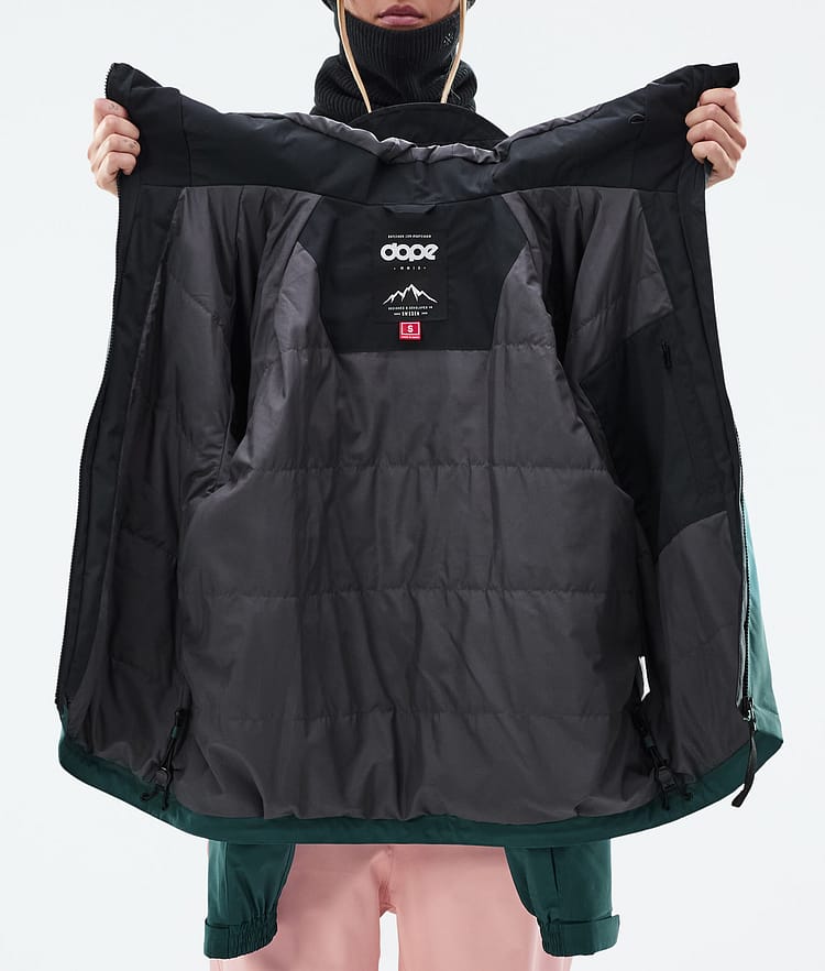 Dope Spartan W Snowboardjacke Damen Sport Black/Soft Pink/Bottle Green, Bild 8 von 8