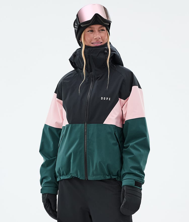 Dope Spartan W Skijacke Damen Sport Black/Soft Pink/Bottle Green, Bild 1 von 8