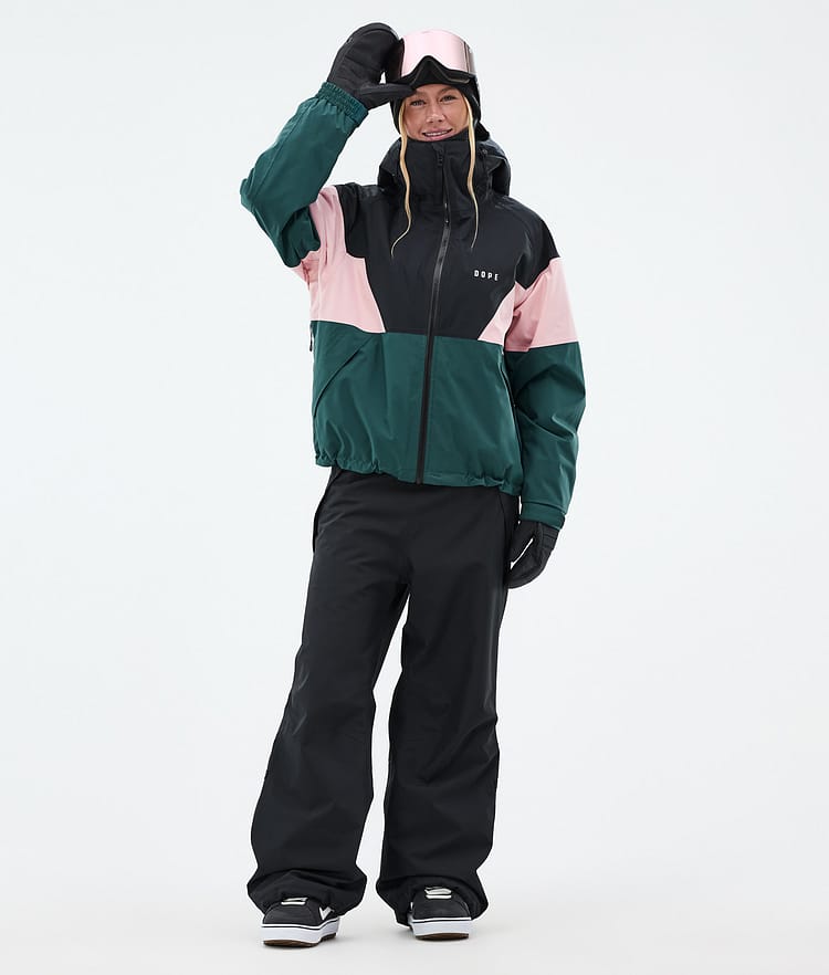 Dope Spartan W Snowboardjacke Damen Sport Black/Soft Pink/Bottle Green, Bild 2 von 8