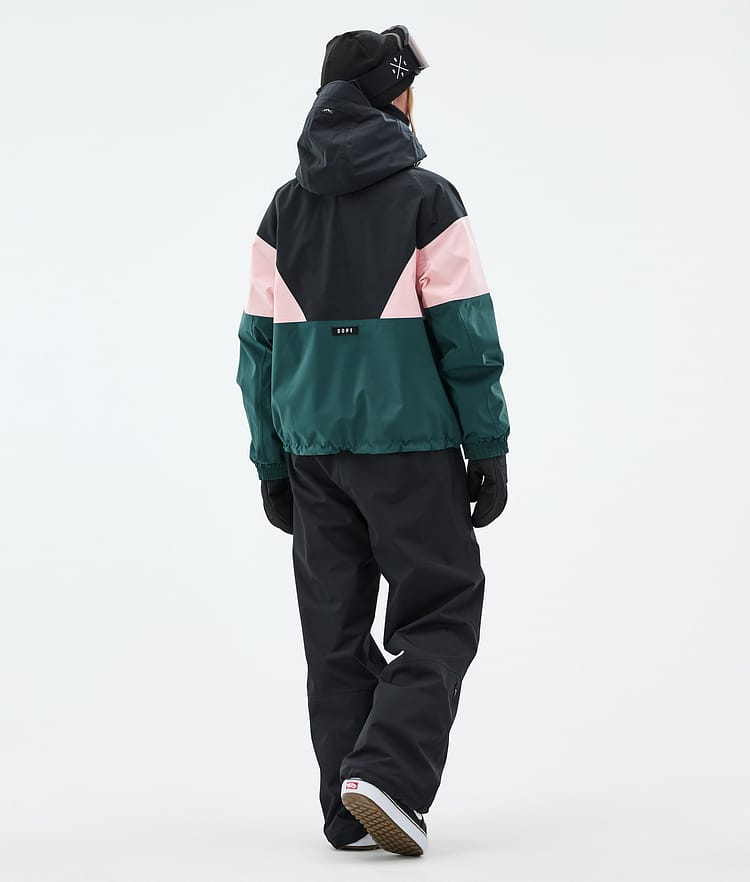 Dope Spartan W Snowboardjacke Damen Sport Black/Soft Pink/Bottle Green, Bild 4 von 8
