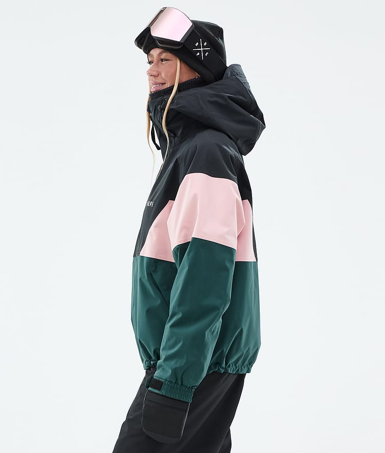 Dope Spartan W Snowboardjacke Damen Sport Black/Soft Pink/Bottle Green, Bild 5 von 8