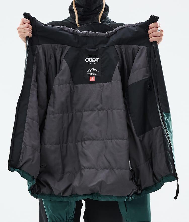 Dope Spartan W Snowboardjacke Damen Sport Black/Soft Pink/Bottle Green, Bild 8 von 8