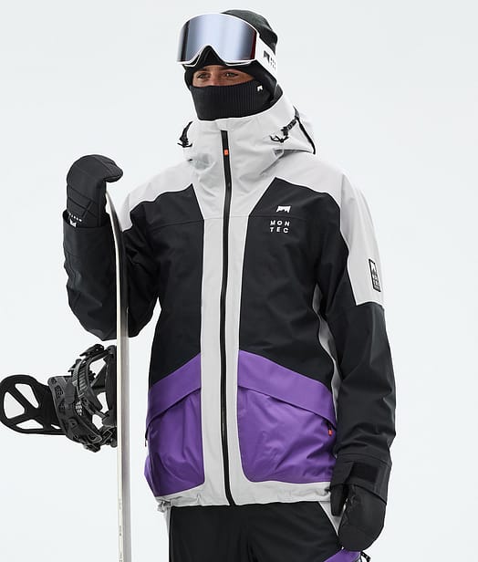 Montec Morpheus Snowboardjacke Herren Light Grey/Black/Vivid Purple