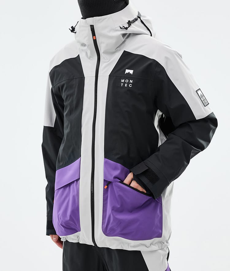 Montec Morpheus Snowboardjacke Herren Light Grey/Black/Vivid Purple, Bild 8 von 10