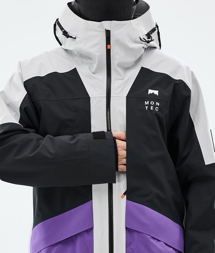 Montec Morpheus Snowboardjacke Herren Light Grey/Black/Vivid Purple, Bild 9 von 10