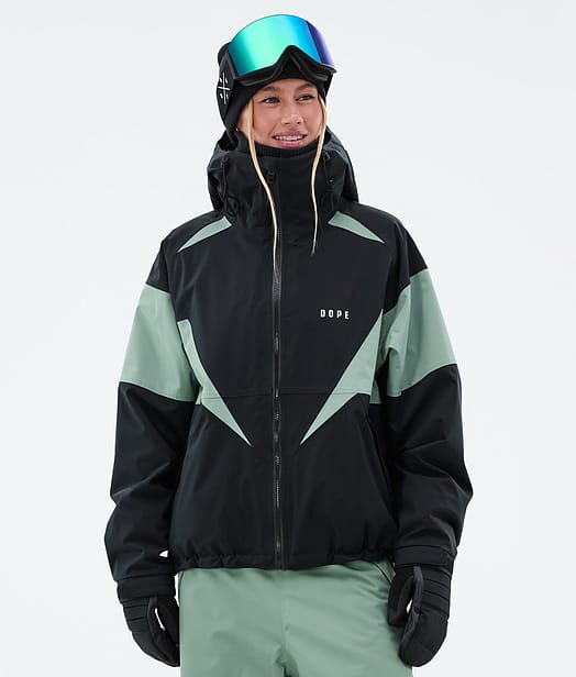 Dope Spartan W Snowboardjacke Damen Spike Black/Faded Green
