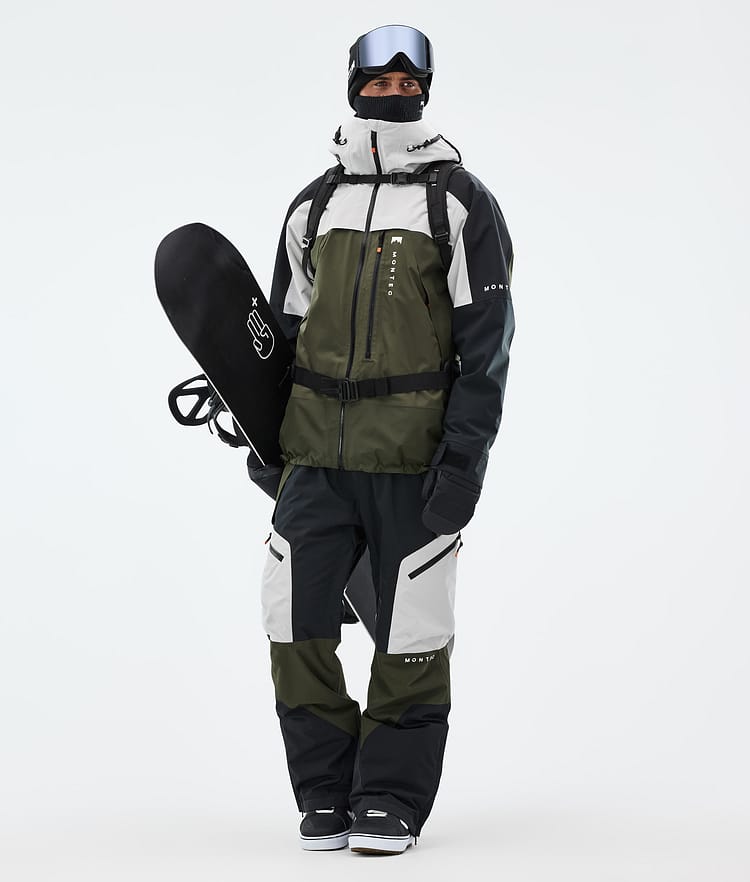 Montec Oracle Snowboardjacke Herren Light Grey/Black/Olive Green, Bild 3 von 10