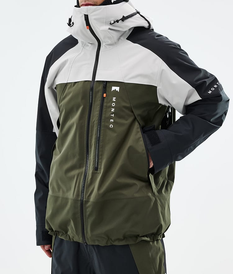 Montec Oracle Snowboardjacke Herren Light Grey/Black/Olive Green, Bild 8 von 10