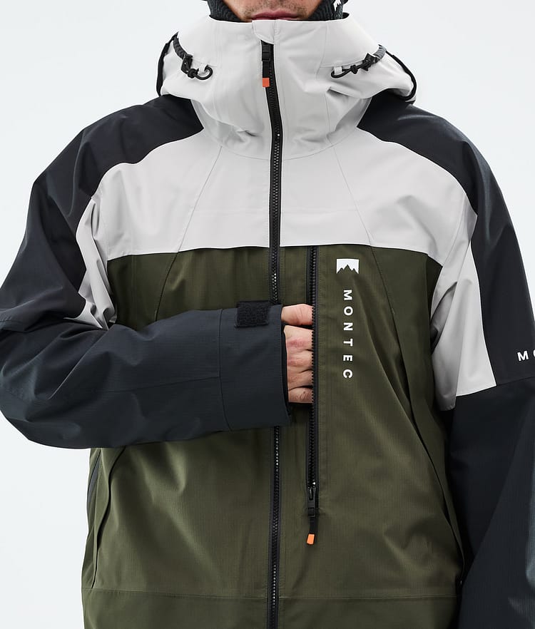 Montec Oracle Snowboardjacke Herren Light Grey/Black/Olive Green, Bild 9 von 10