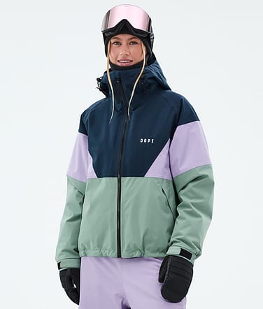 Dope Spartan W Snowboardjacke Sport Dark Blue/Faded Violet/Faded Green