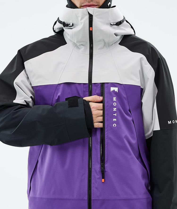 Montec Oracle Snowboardjacke Herren Light Grey/Black/Vivid Purple, Bild 9 von 10