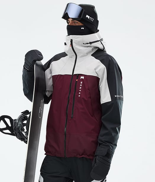 Montec Oracle Snowboardjacke Herren Light Grey/Black/Burgundy