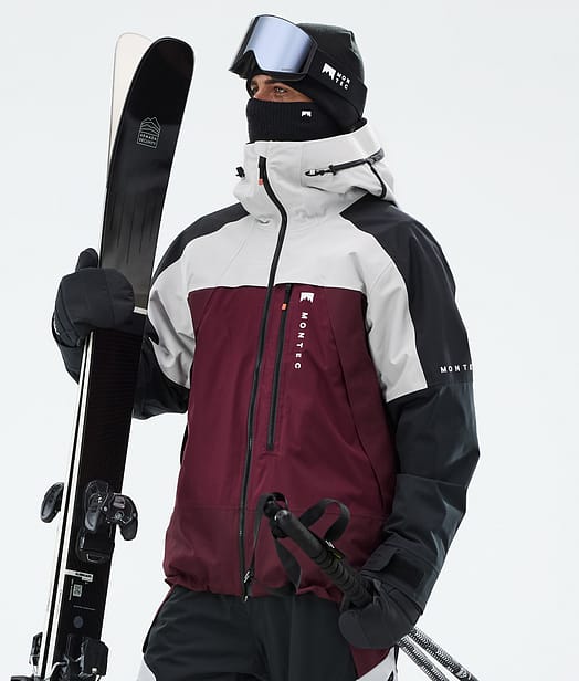 Montec Oracle Skijacke Herren Light Grey/Black/Burgundy