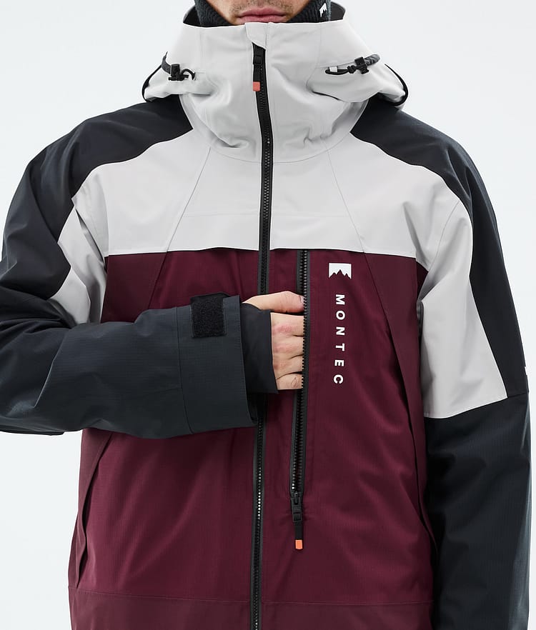Montec Oracle Snowboardjacke Herren Light Grey/Black/Burgundy, Bild 8 von 10