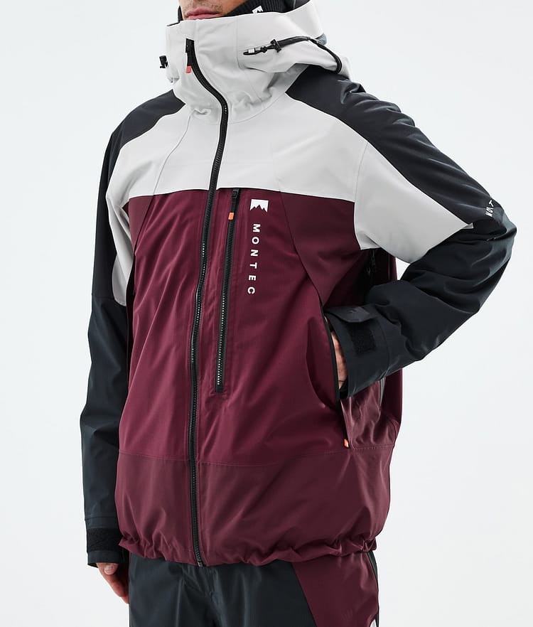 Montec Oracle Snowboardjacke Herren Light Grey/Black/Burgundy, Bild 9 von 10