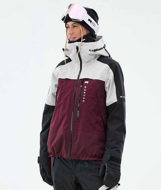 Montec Oracle W Skijacke Damen Light Grey/Black/Burgundy