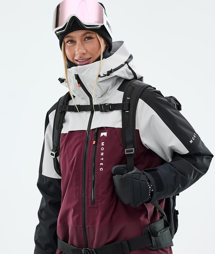 Montec Oracle W Snowboardjacke Damen Light Grey/Black/Burgundy, Bild 2 von 10