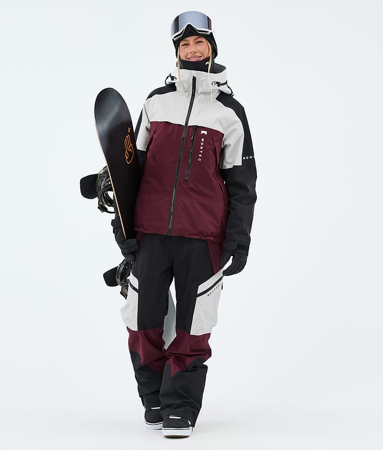 Montec Oracle W Snowboardjacke Damen Light Grey/Black/Burgundy, Image 2 of 9