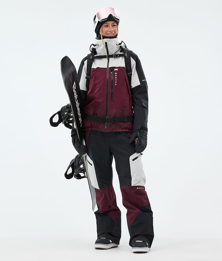 Montec Oracle W Snowboardjacke Damen Light Grey/Black/Burgundy, Bild 3 von 10