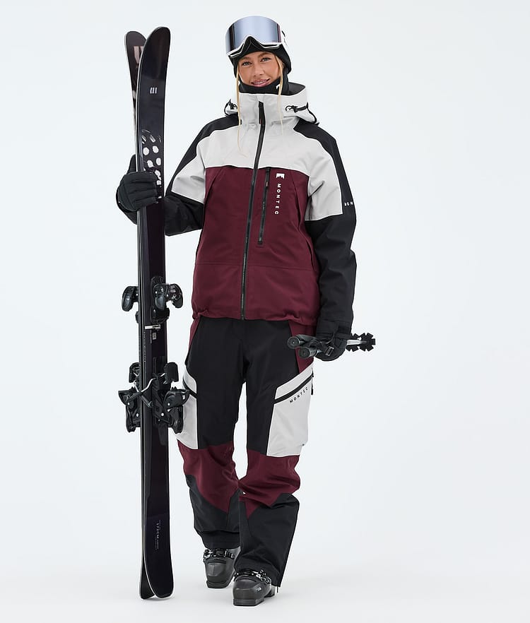 Montec Oracle W Skijacke Damen Light Grey/Black/Burgundy, Image 2 of 9