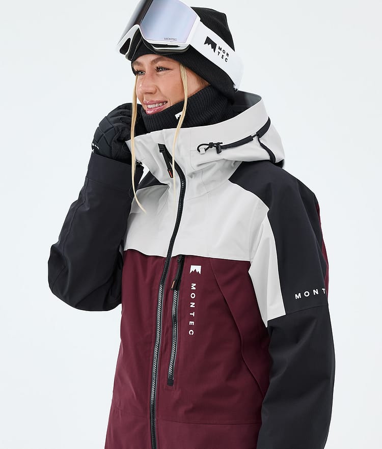Montec Oracle W Snowboardjacke Damen Light Grey/Black/Burgundy, Image 4 of 9