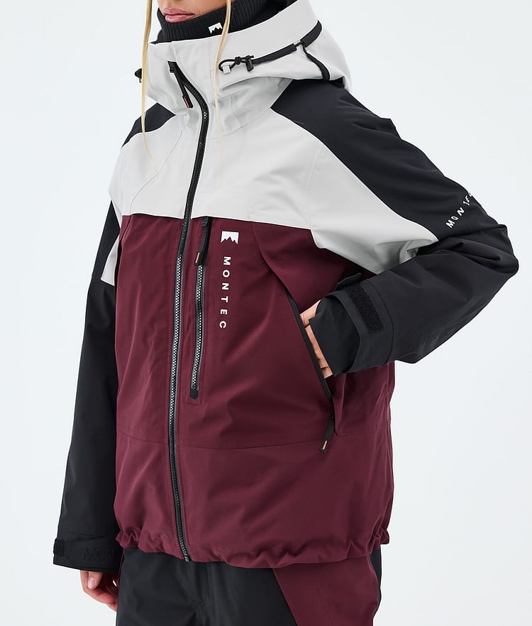 Montec Oracle W Snowboardjacke Damen Light Grey/Black/Burgundy, Image 7 of 9